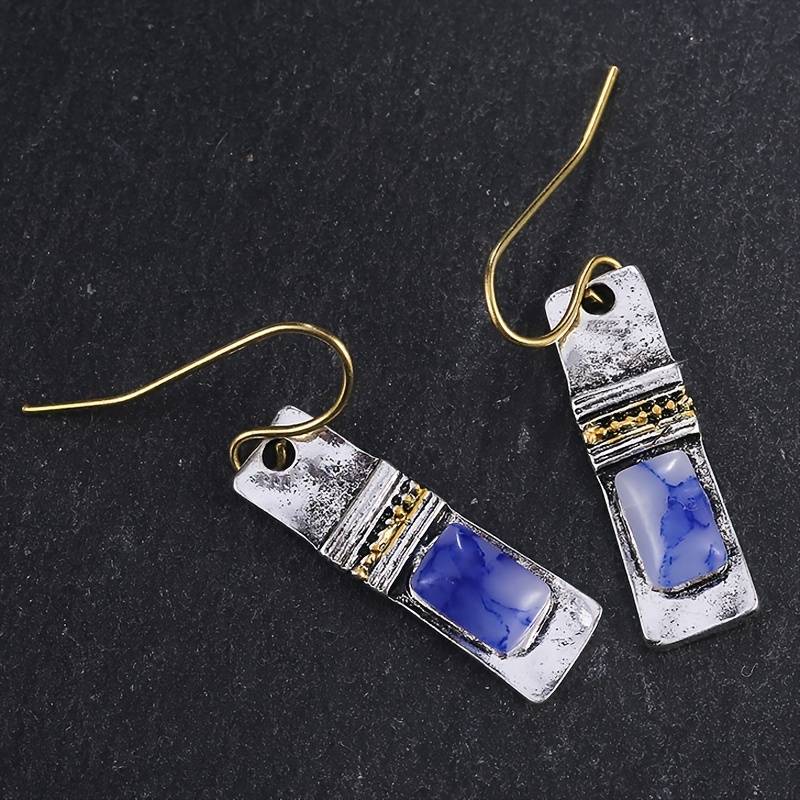 Olivenorma orecchini vintage Bohemian Blue Moonstone 