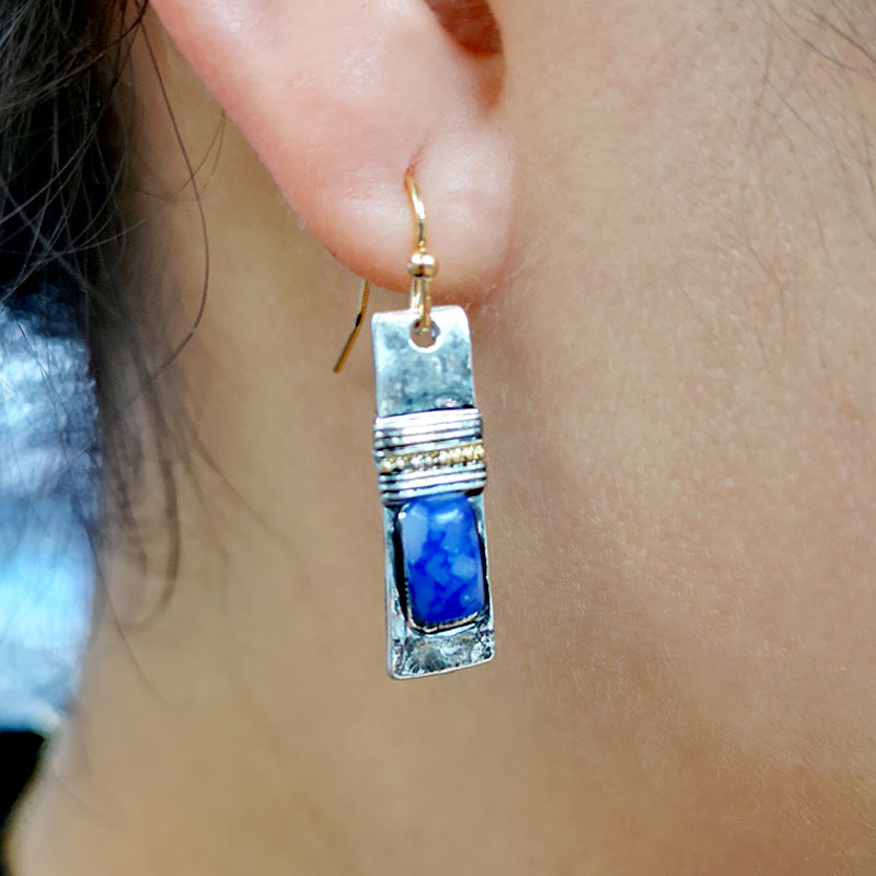Olivenorma orecchini vintage Bohemian Blue Moonstone 