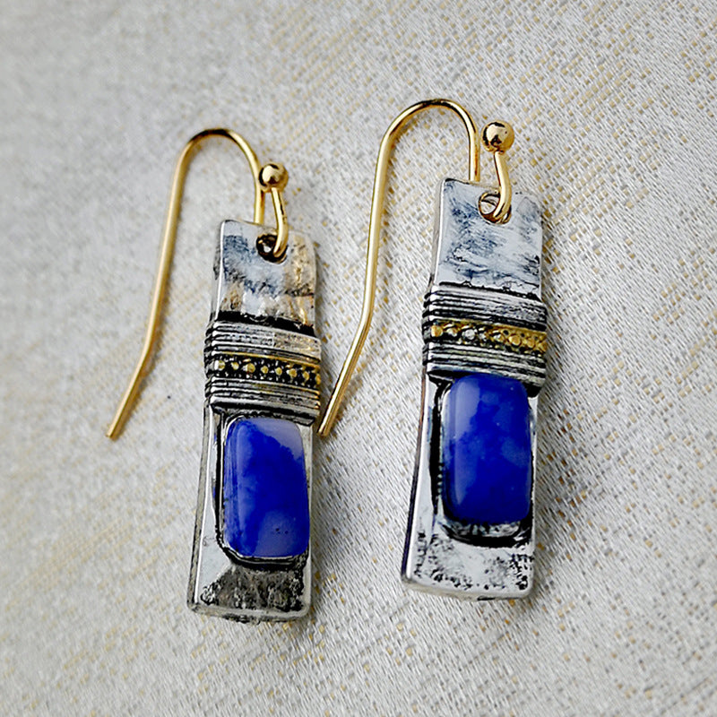 Olivenorma orecchini vintage Bohemian Blue Moonstone 