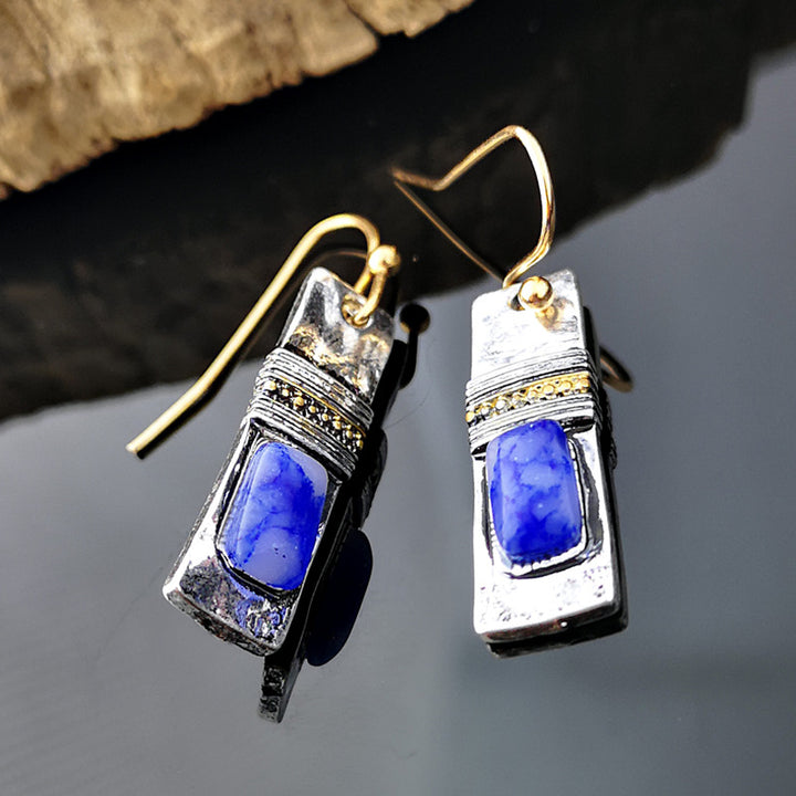 Olivenorma orecchini vintage Bohemian Blue Moonstone 