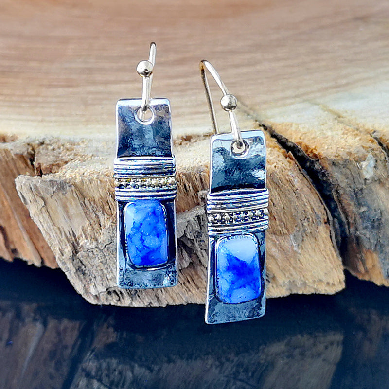 Olivenorma orecchini vintage Bohemian Blue Moonstone 