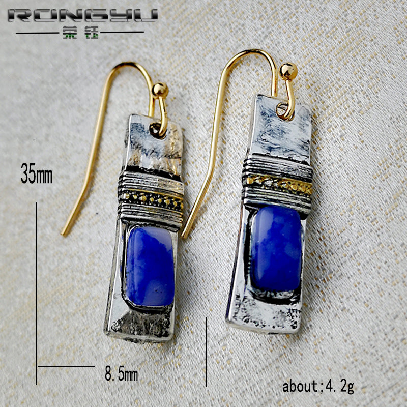 Olivenorma orecchini vintage Bohemian Blue Moonstone 