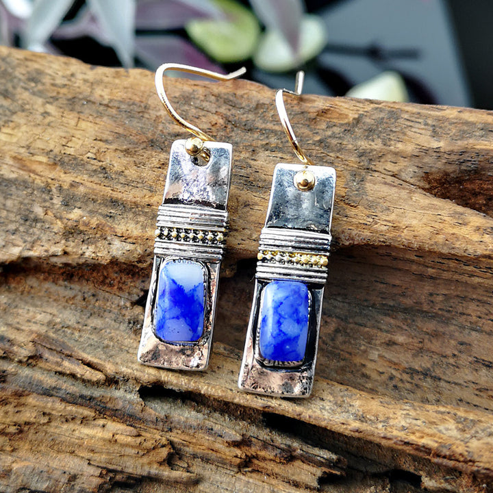 Olivenorma orecchini vintage Bohemian Blue Moonstone 