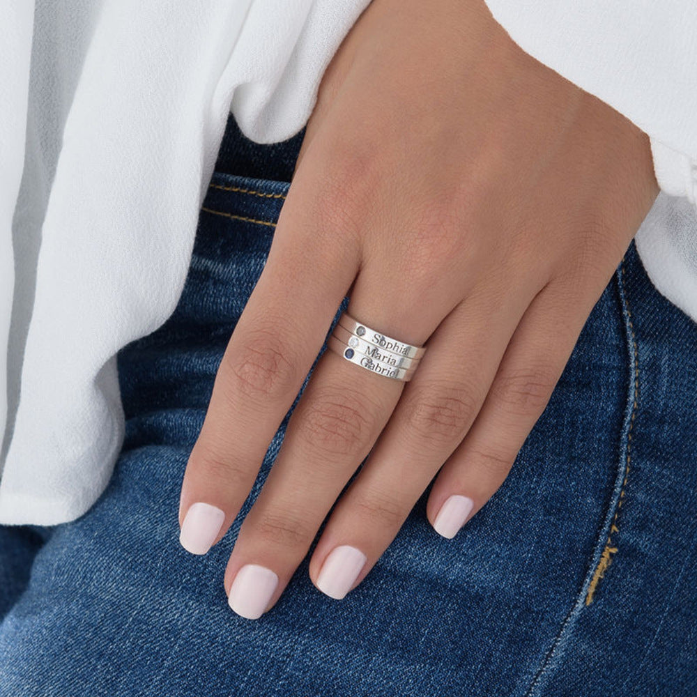 Olivenorma Birthstone Anello semplice Anello inciso - image 5