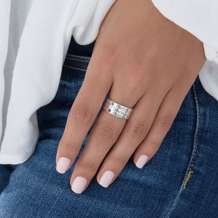 Olivenorma Birthstone Anello semplice Anello inciso - image 5