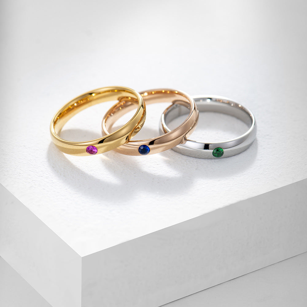 Olivenorma Birthstone Anello semplice Anello inciso - image 6