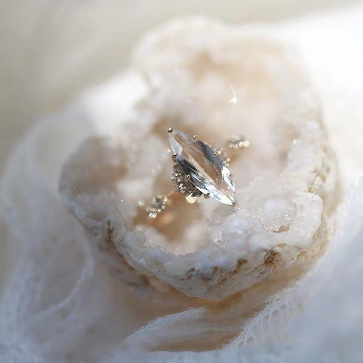 Anello di fidanzamento con diamante simulato in zircone bianco Olivenorma