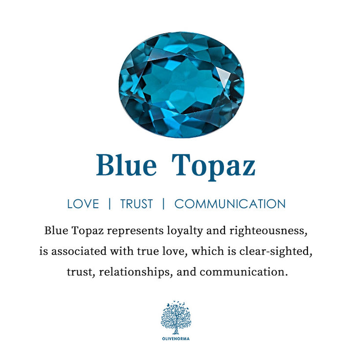 Anello di guarigione a forma di stella con topazio blu e ametista Olivenorma