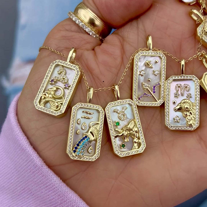 Collana con tarocchi Olivenorma e zirconi zodiacali