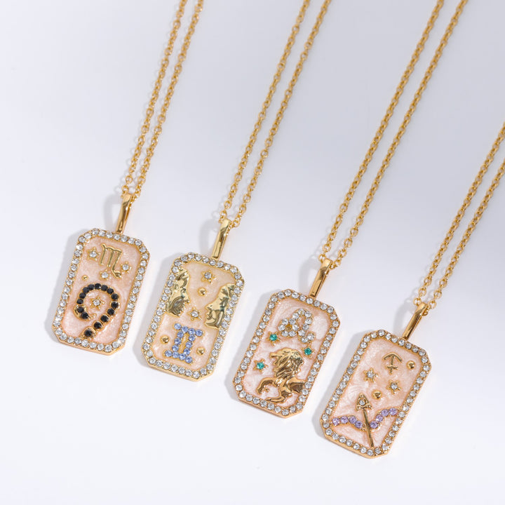 Collana con tarocchi Olivenorma e zirconi zodiacali