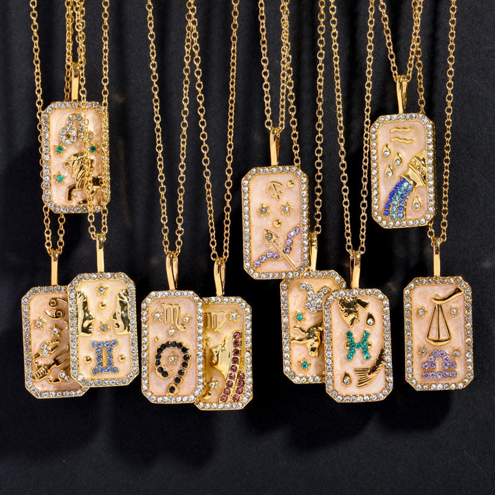 Collana con tarocchi Olivenorma e zirconi zodiacali
