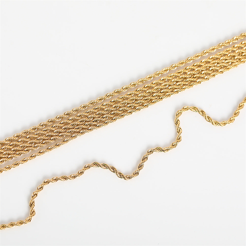 Collana con tarocchi quadrati in acciaio al titanio Olivenorma