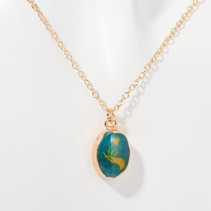 Collana con farfalla, stella e luna in pietra naturale Olivenorma