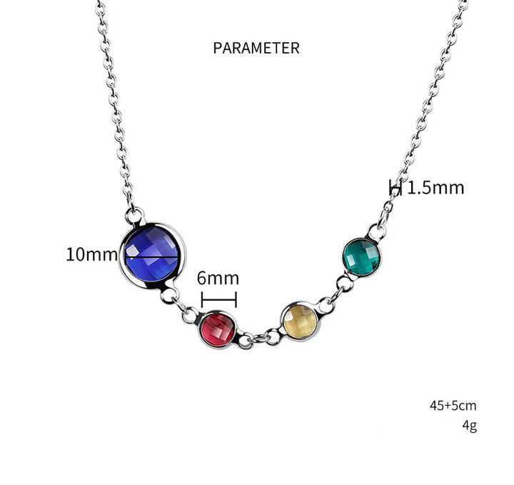 Olivenorma Collana con ciondolo di perline in zircone con pietra portafortuna opzionale