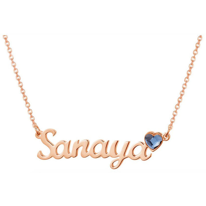 Olivenorma Birthstone Varie incisioni del nome Collana personalizzata