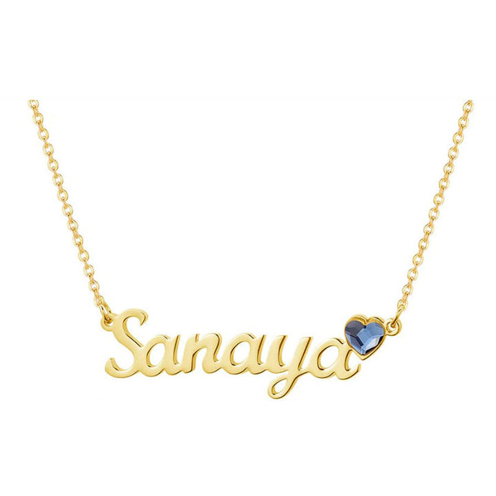 Olivenorma Birthstone Varie incisioni del nome Collana personalizzata