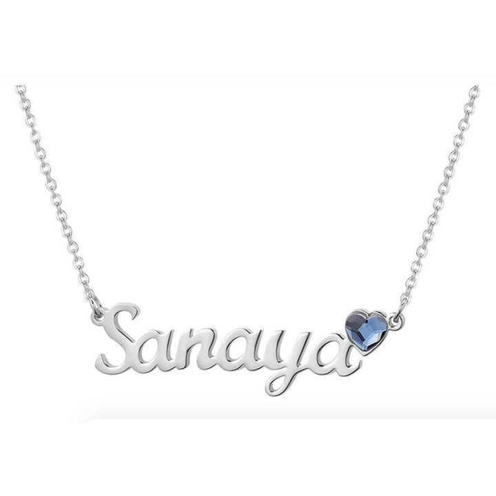 Olivenorma Birthstone Varie incisioni del nome Collana personalizzata