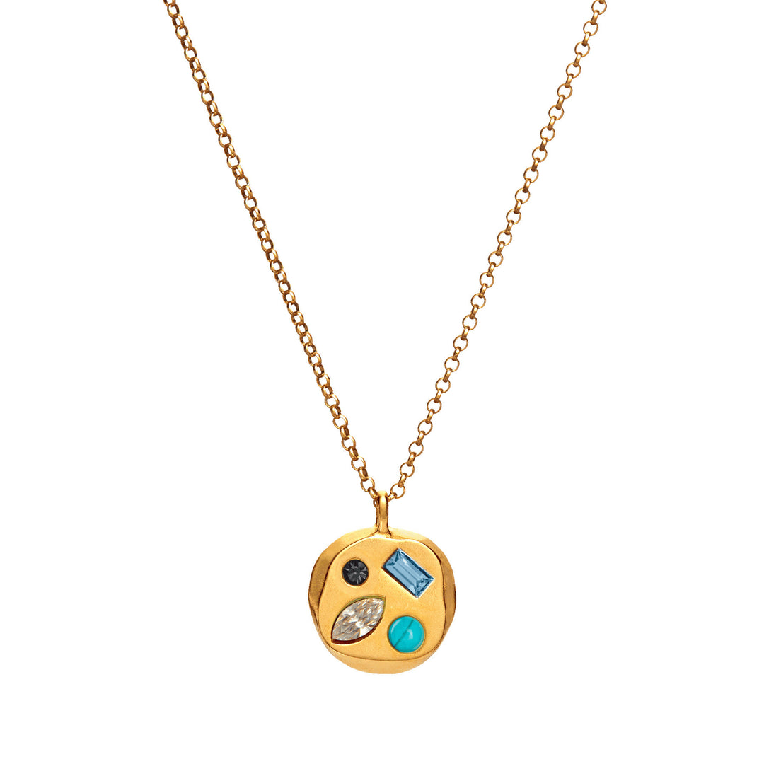 Collana con pietra portafortuna in zircone colorato Olivenorma