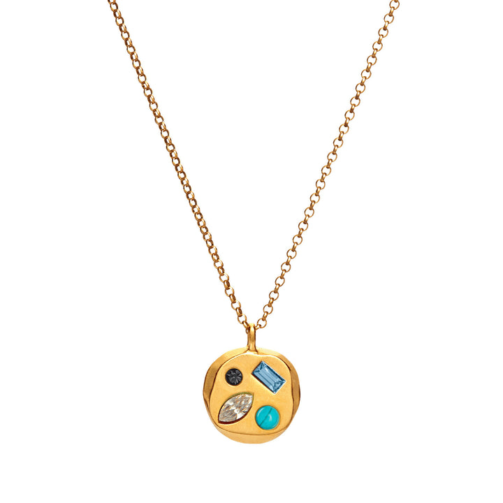 Collana con pietra portafortuna in zircone colorato Olivenorma