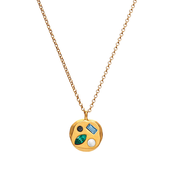 Collana con pietra portafortuna in zircone colorato Olivenorma