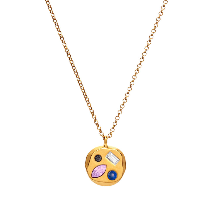 Collana con pietra portafortuna in zircone colorato Olivenorma