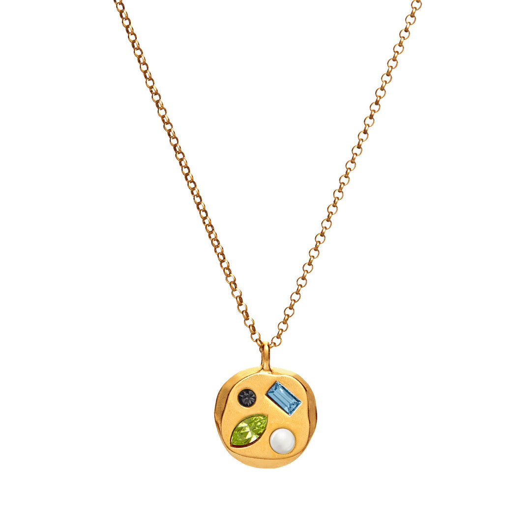 Collana con pietra portafortuna in zircone colorato Olivenorma
