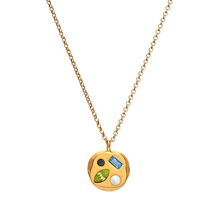 Collana con pietra portafortuna in zircone colorato Olivenorma