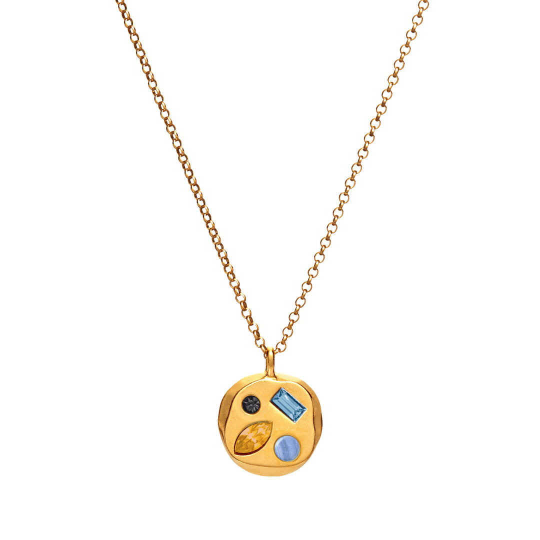 Collana con pietra portafortuna in zircone colorato Olivenorma