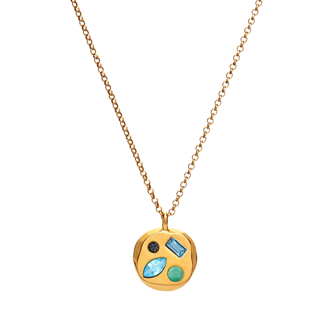 Collana con pietra portafortuna in zircone colorato Olivenorma