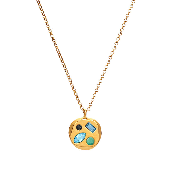 Collana con pietra portafortuna in zircone colorato Olivenorma