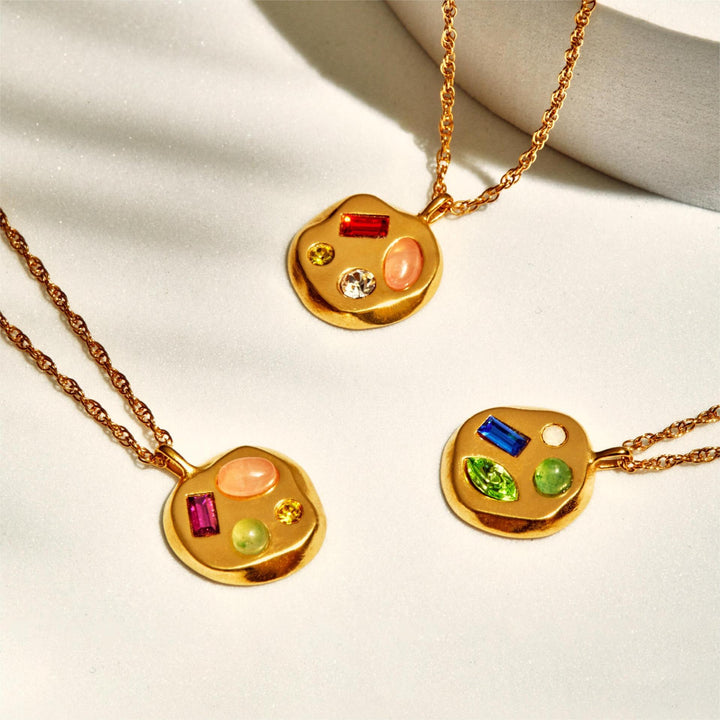 Collana con pietra portafortuna in zircone colorato Olivenorma