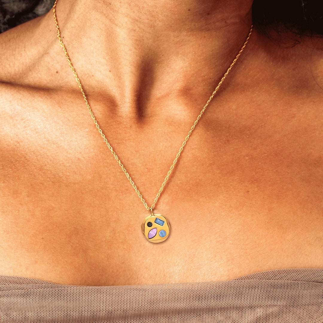 Collana con pietra portafortuna in zircone colorato Olivenorma