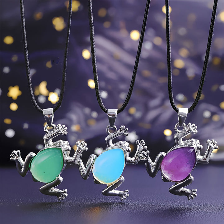 Collana di meditazione con rana in cristallo naturale Olivenorma