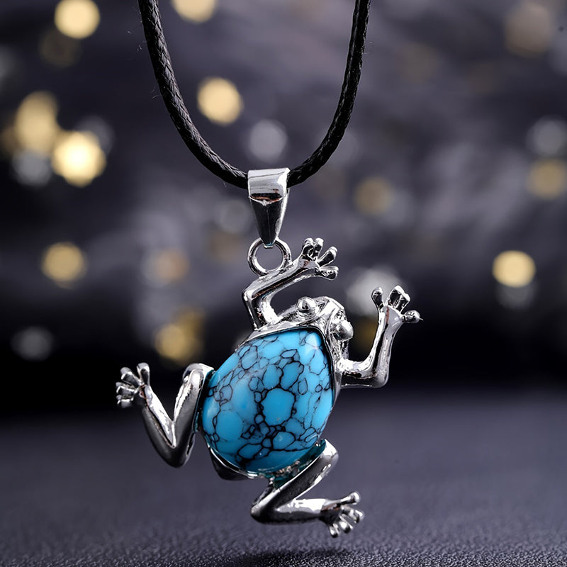 Collana di meditazione con rana in cristallo naturale Olivenorma