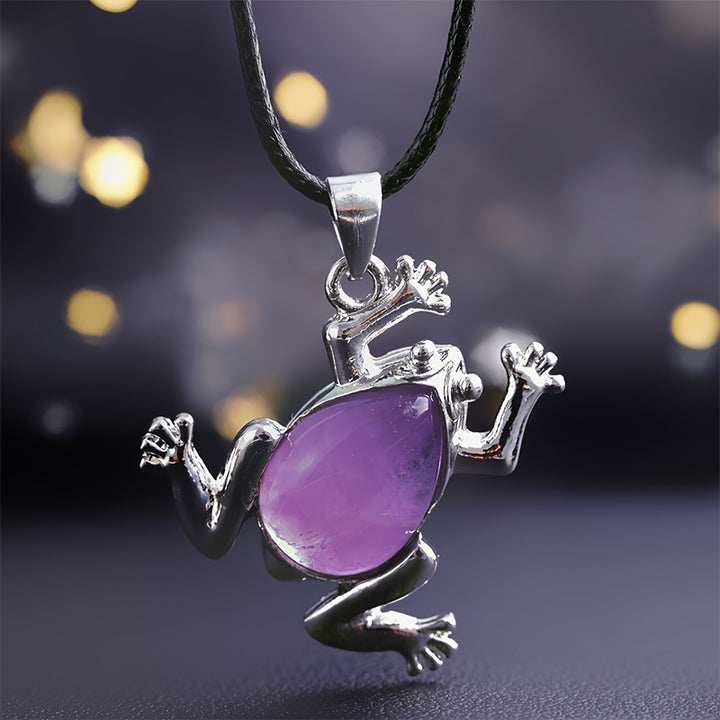 Collana di meditazione con rana in cristallo naturale Olivenorma