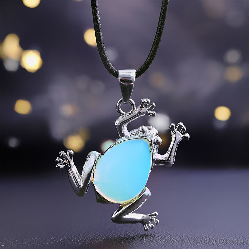 Collana di meditazione con rana in cristallo naturale Olivenorma