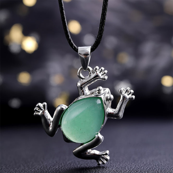 Collana di meditazione con rana in cristallo naturale Olivenorma