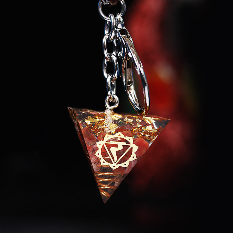 Olivenorma Chakra Healing Orgone Piramide Energia Ciondolo Portachiavi 