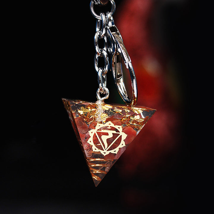 Olivenorma Chakra Healing Orgone Piramide Energia Ciondolo Portachiavi 