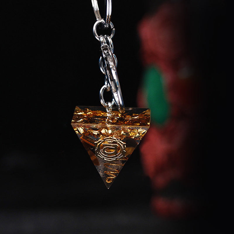 Olivenorma Chakra Healing Orgone Piramide Energia Ciondolo Portachiavi 