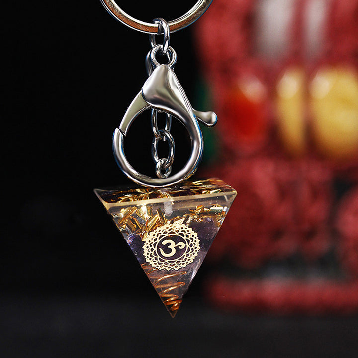 Olivenorma Chakra Healing Orgone Piramide Energia Ciondolo Portachiavi 