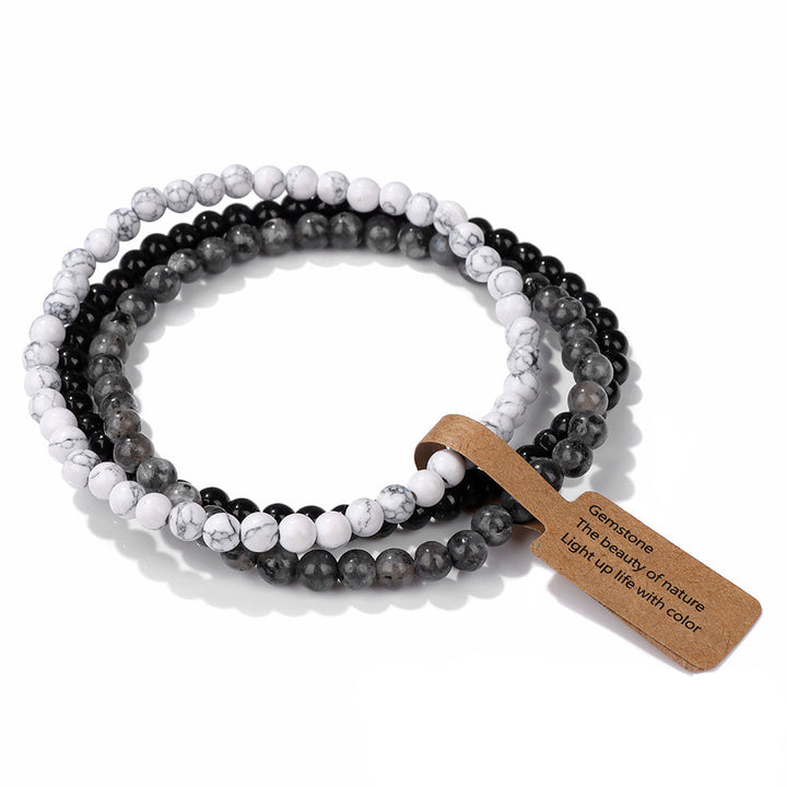 Bracciale Olivenorma 3 pezzi da 4 mm in perline di pietra naturale