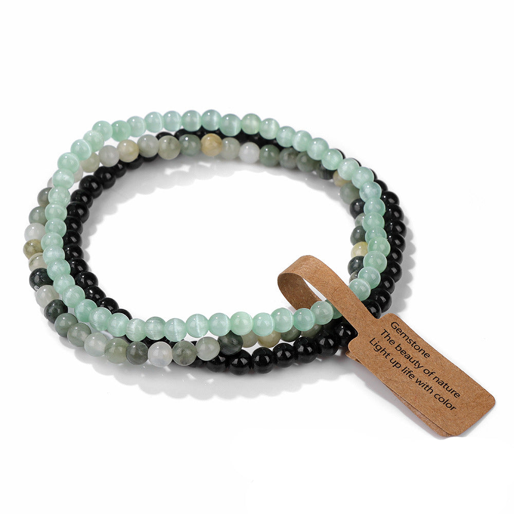 Bracciale Olivenorma 3 pezzi da 4 mm in perline di pietra naturale