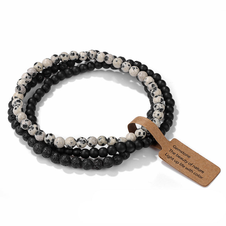 Bracciale Olivenorma 3 pezzi da 4 mm in perline di pietra naturale