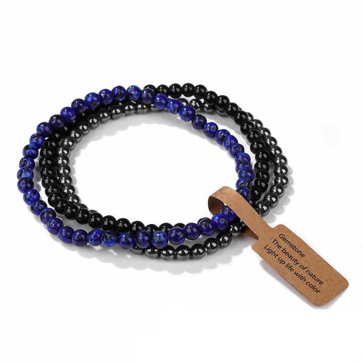 Bracciale Olivenorma 3 pezzi da 4 mm in perline di pietra naturale