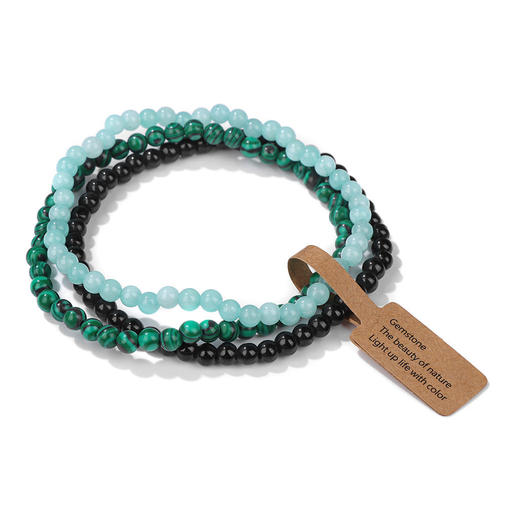 Bracciale Olivenorma 3 pezzi da 4 mm in perline di pietra naturale