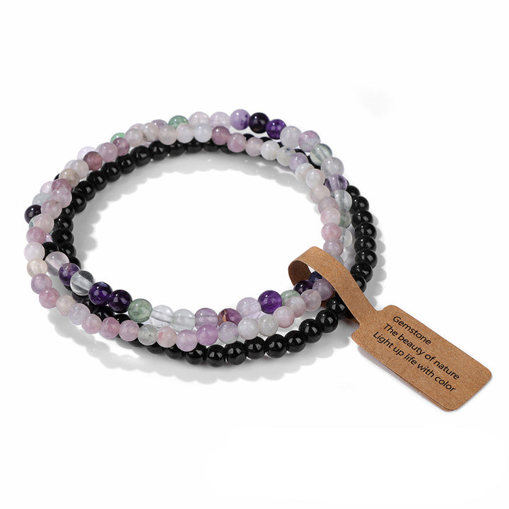 Bracciale Olivenorma 3 pezzi da 4 mm in perline di pietra naturale