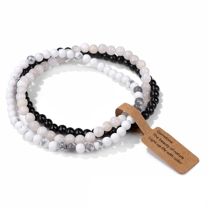Bracciale Olivenorma 3 pezzi da 4 mm in perline di pietra naturale