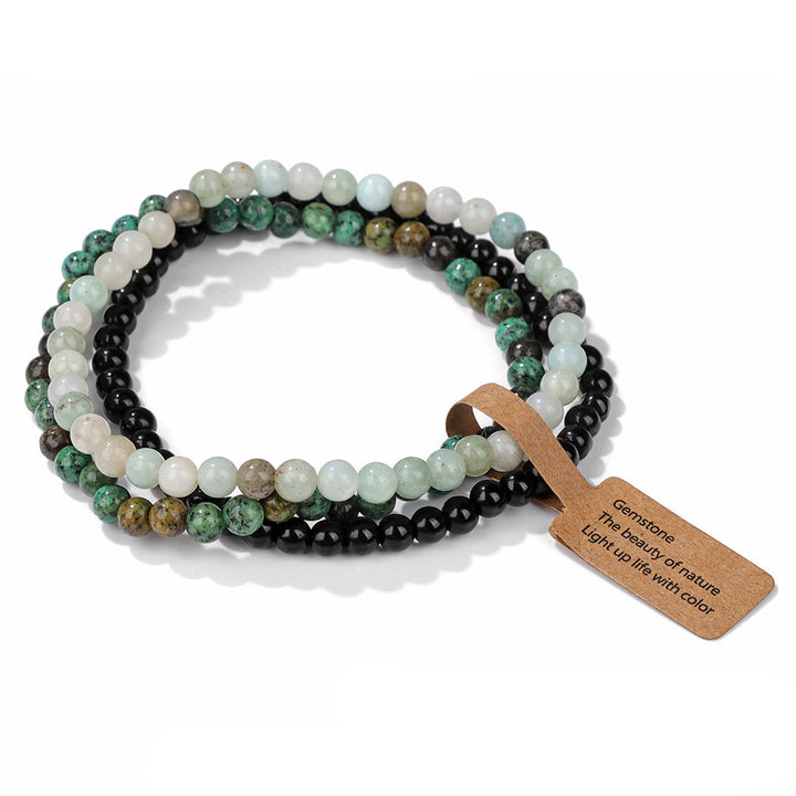 Bracciale Olivenorma 3 pezzi da 4 mm in perline di pietra naturale