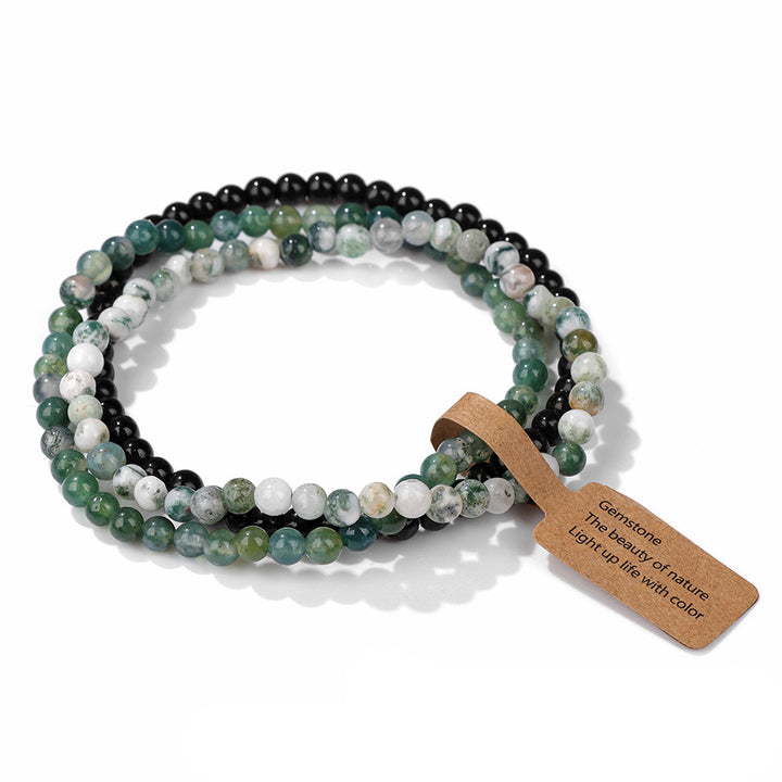 Bracciale Olivenorma 3 pezzi da 4 mm in perline di pietra naturale